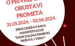 OBAVIJEST - Obustava prometa u Vrgorcu od 31. svibnja do 2. lipnja