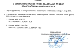 ODLUKA O ODRŽAVANJU DRUGOG KRUGA ZA GRADONAČELNIKA GRADA VRGORCA