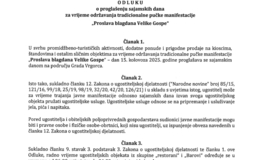 PROGLAŠENJE SAJAMSKIH DANA - VELIKA GOSPA